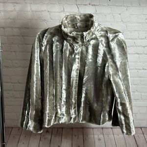INC faux fur silver bolero.